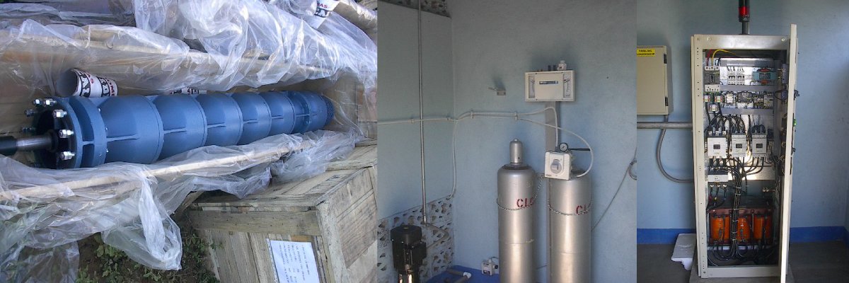 Supply and installation of complete vertical turbine pumps, including the complete pumping station and the emergency generator.