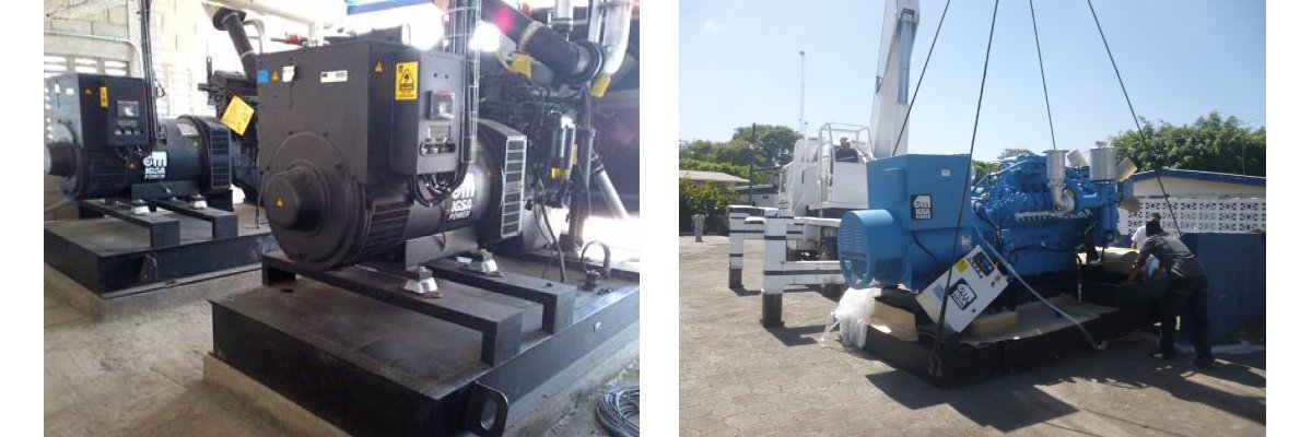 Supply of 10 electric generators for CAMANICA Shrimp Farm:
4 1000KW/3F/480-277V.
2  800KW/3F/480-277V.
4  500KW/3F/480-277V.